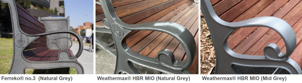 Emerdyn examples with MIO micaceous iron oxide Finish